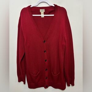 Vintage LL Bean Button Up Cardigan Sweater Grandpa Librarian Mr Rogers